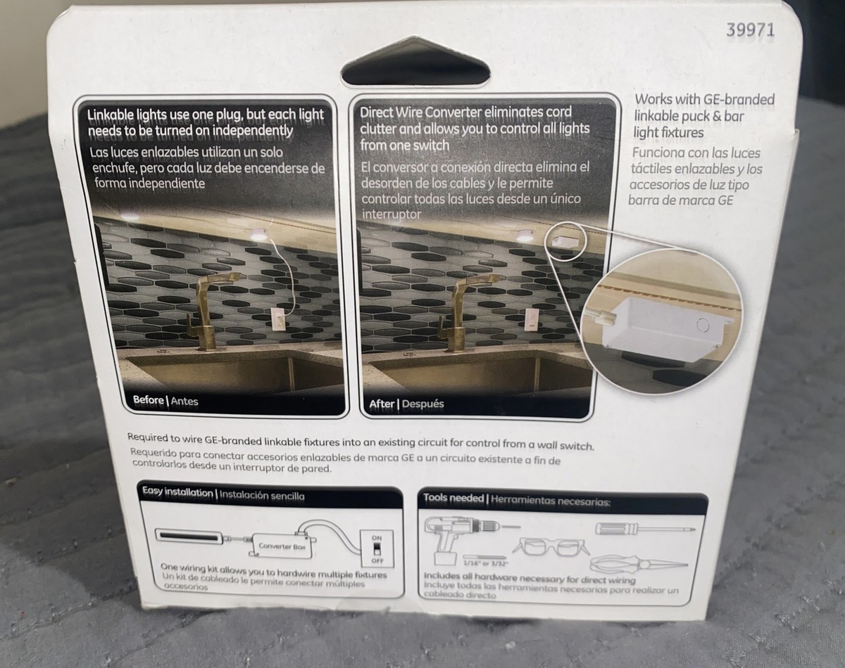 GE Direct Wire Linkable Fixture Junction Converter Box/White/Model