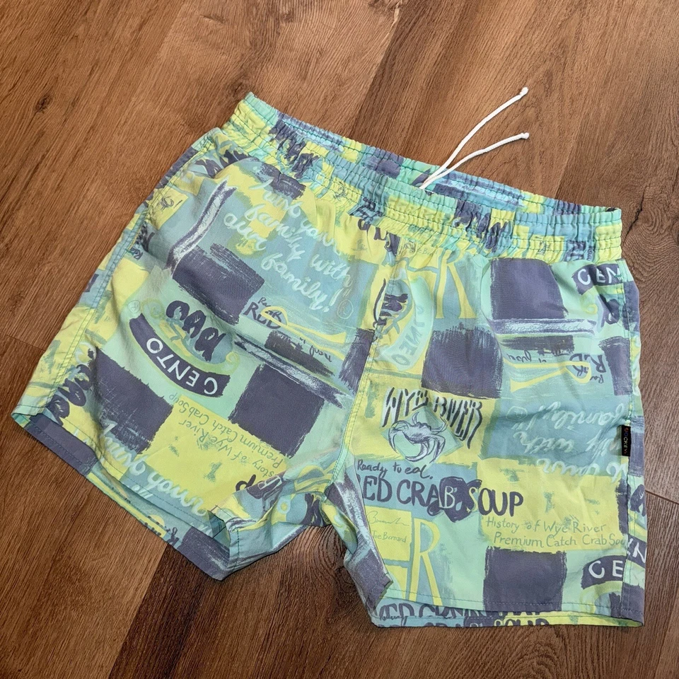 Vintage Jockey Swim Trunks Shorts Mens Large All Over Print Festival 80s - Image 3 of 4