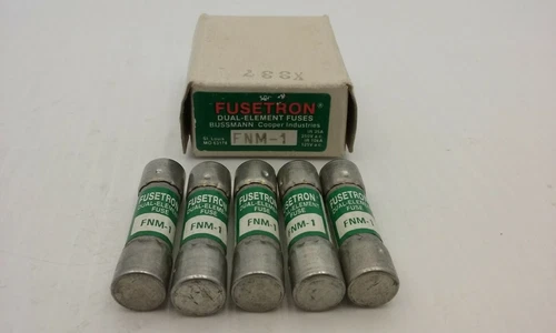 BUSSMAN FUSETRON FNM-1 DUAL ELEMENT FUSE 250VAC (LOT OF 5), NIB