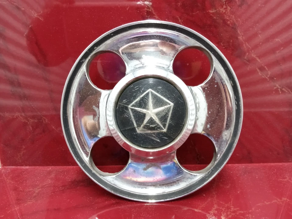 Chrysler Cordoba 1975-1977 (1) tapa central cromada de fábrica OEM # 4126632 vintage Foto 2 de 4