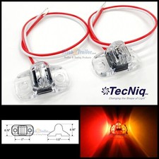 2 Pk Tecniq Redamber Trailer Fender Marker Lights Led Usa S90 Submersible