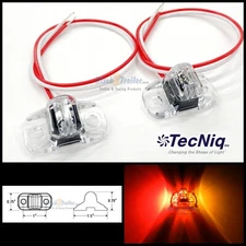 2 pk Tecniq Red/Amber Trailer Fender marker lights LED USA S90 Submersible