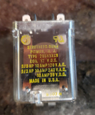 New Struthers-Dunn  285XBXC1 12 VDC Coil Relay polarized DPDT latching relay