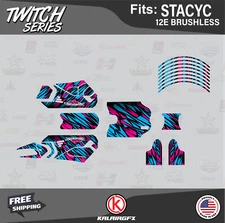 Graphics Kit for STACYC 12E Brushless Electric (All Years) Twitch - Magenta Cyan