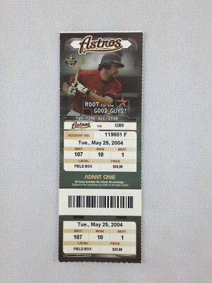 MLB 2004 05/25 Chicago Cubs at Houston Astros Full Ticket-Roy Oswalt WP