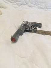 Vintage Silver Diecast ESQUIRE AMSTERDAM NY Single Shot Revolver Toy Cap Gun