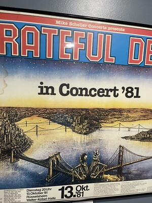Grateful Dead In Concert 1981 Poster West Germany Vintage