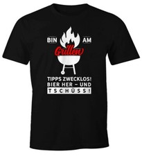 Camiseta de hombre Bin am Grillen camiseta divertida camiseta de refrán Foodie Barbecue BBQ Tee
