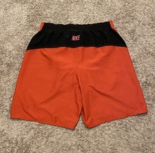 Vintage Nike Swim Grey Tag Swimming Trunk Running Basketball Shorts Swoosh Large
