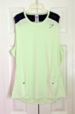 Gymshark Men's Speed Evolve Reflective Logo Tank Cucumber Green Large NWT