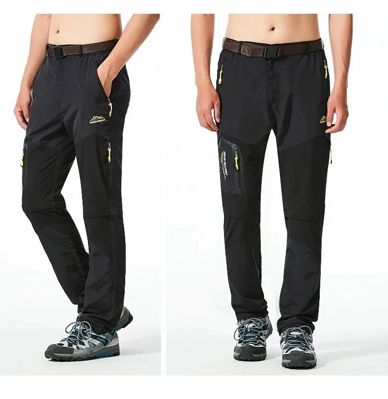 Men's Hiking Pants Waterproof Breathable Quick Drying Detachable Solid Trousers
