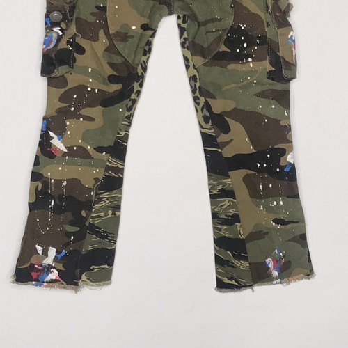 Tulones Youth Boys Size 6 Camo Paint Splatter Jeans Cargo Streetwear Raw Hem - Picture 7 of 9