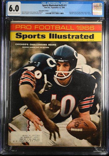 CGC 6.0 Sports Illustrated September 12, 1966 Gale Sayers 1st Cover FC Bears