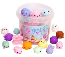 24 Squishy Toys Mini Squeeze Animal Seals Soft Kawaii Reduce Stress Toy Lot Gift