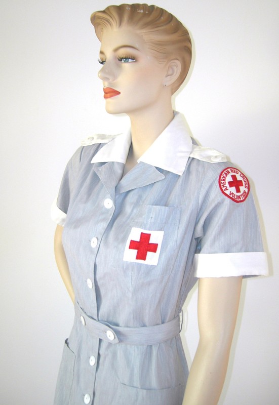 VINTAGE WWII 40s AMERICAN RED CROSS UNIFORM VOLUNTEER NURSE MILITARY DRESS HAT