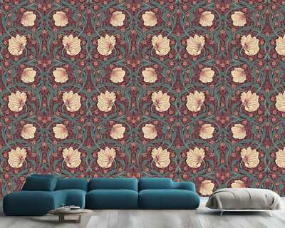 Floral Style William Morris Tapete Wandbild abnehmbar abwaschbar abziehen & kleben