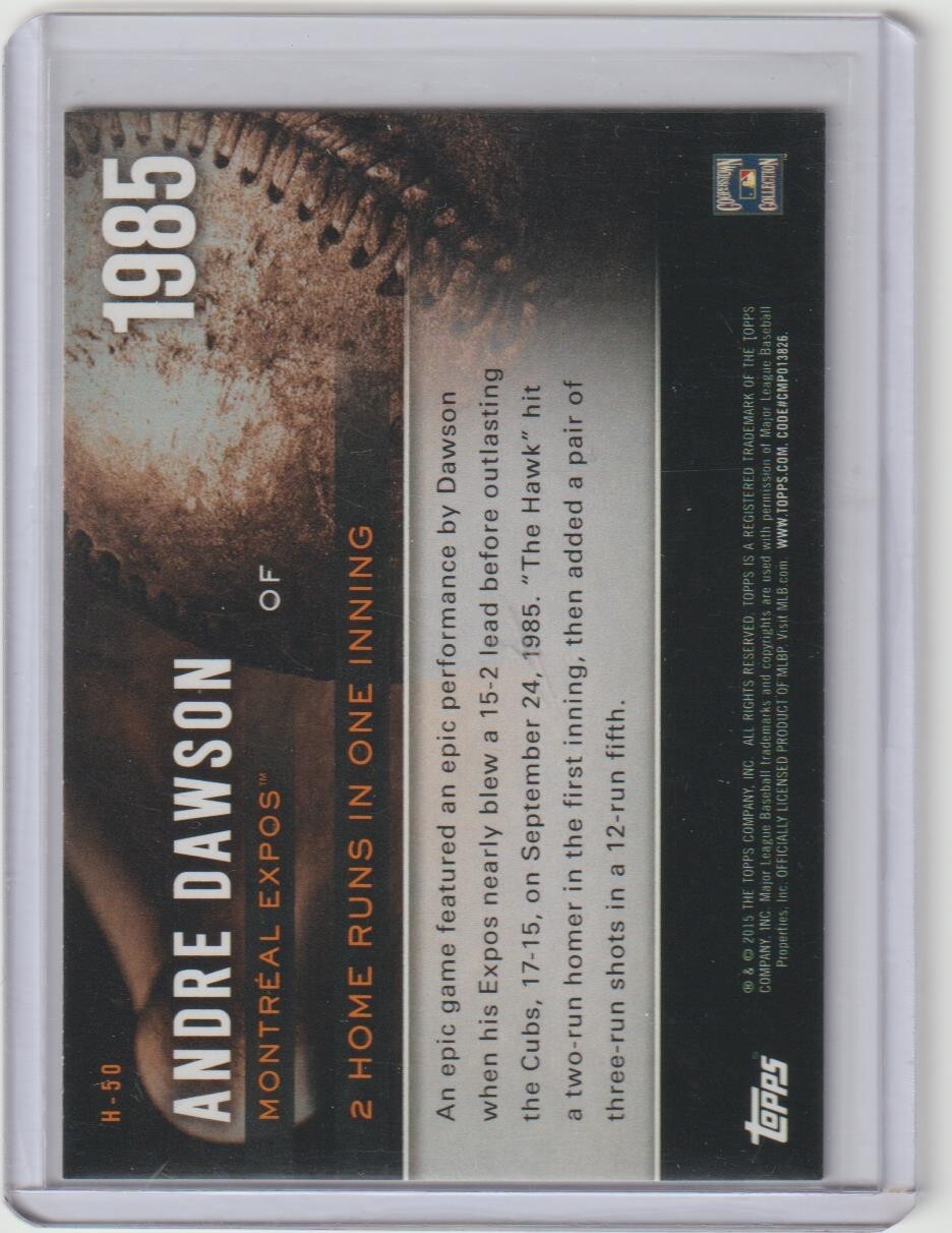 Andre Dawson 2015 Topps Highlight Of The Year #H-50 Expos Cubs HOF