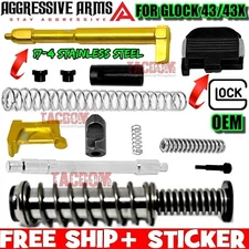 AGGRESSIVE ARMS Slide parts Kit for GL0CK 43 43X GOLD STRIKER EXTRACTOR SS GUIDE