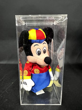 The Disney Store Chinese New Year Mickey Mouse Beanie Plush Toy w/ Acrylic Case
