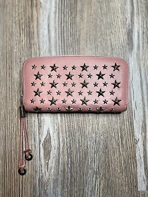 Jimmy Choo Philippa Pink Leather Long Star Studs Wallet Jimmy Choo Philippa Pink Leather Long Star Studs Wallet