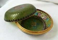 Candy jar round BRASS partitioned GLASS color decor FLOWER