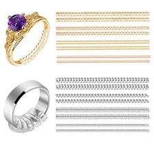 Ring Sizer Adjuster for Loose Rings Golden and Clear, 16pcs*100mm 4 Sizes 