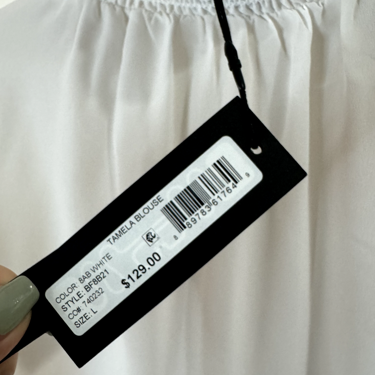 NWT $129 Le Gali Shirt Size L Tamela White Victorian Peasant