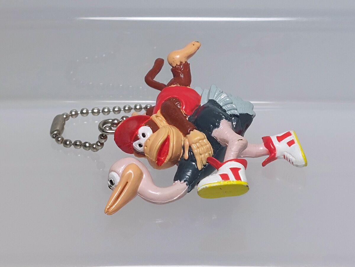 Diddy Kong riding Expresso Ostrich Donkey Kong Keychain Diddy Kong riding Expresso Ostrich Donkey Kong Keychain