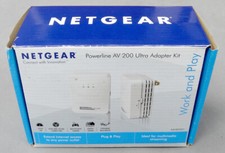 Netgear Powerline AV 200 Ultra Adapter Kit Open Box XAVB2001 Plug  Play Stream