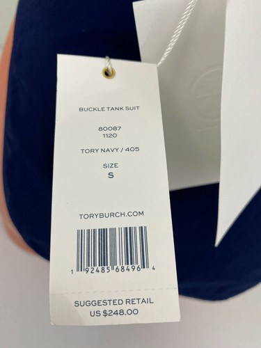 Tory Burch Womens Buckle Tank One Piece Swimsuit Navy Size Small - Picture 5 of 5