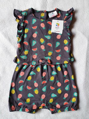 TOPOMINI Baby Mädchen Sommer Overall Gr. 74 Ananas Melone NEU