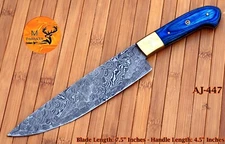 CUSTOM HANDMADE FORGED DAMASCUS STEEL CHEF KNIFE KITCHEN KNIFE  447