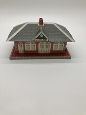 Vintage Marx  Lighted Tin Whistling Girard Train Station  Nice  