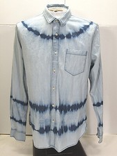 Sun Stone Button Up Shirt Mens L/S L  44in Chest 31L  One Chest Pocket