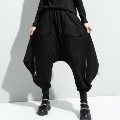 Gothic Punk Rock Womens Harem Pants Baggy Skinny Trousers Drop Crotch Pant Loose