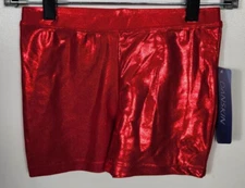 Danskin Girls Size Large (12-14) Red Gymnastics Basics Shorts NWT