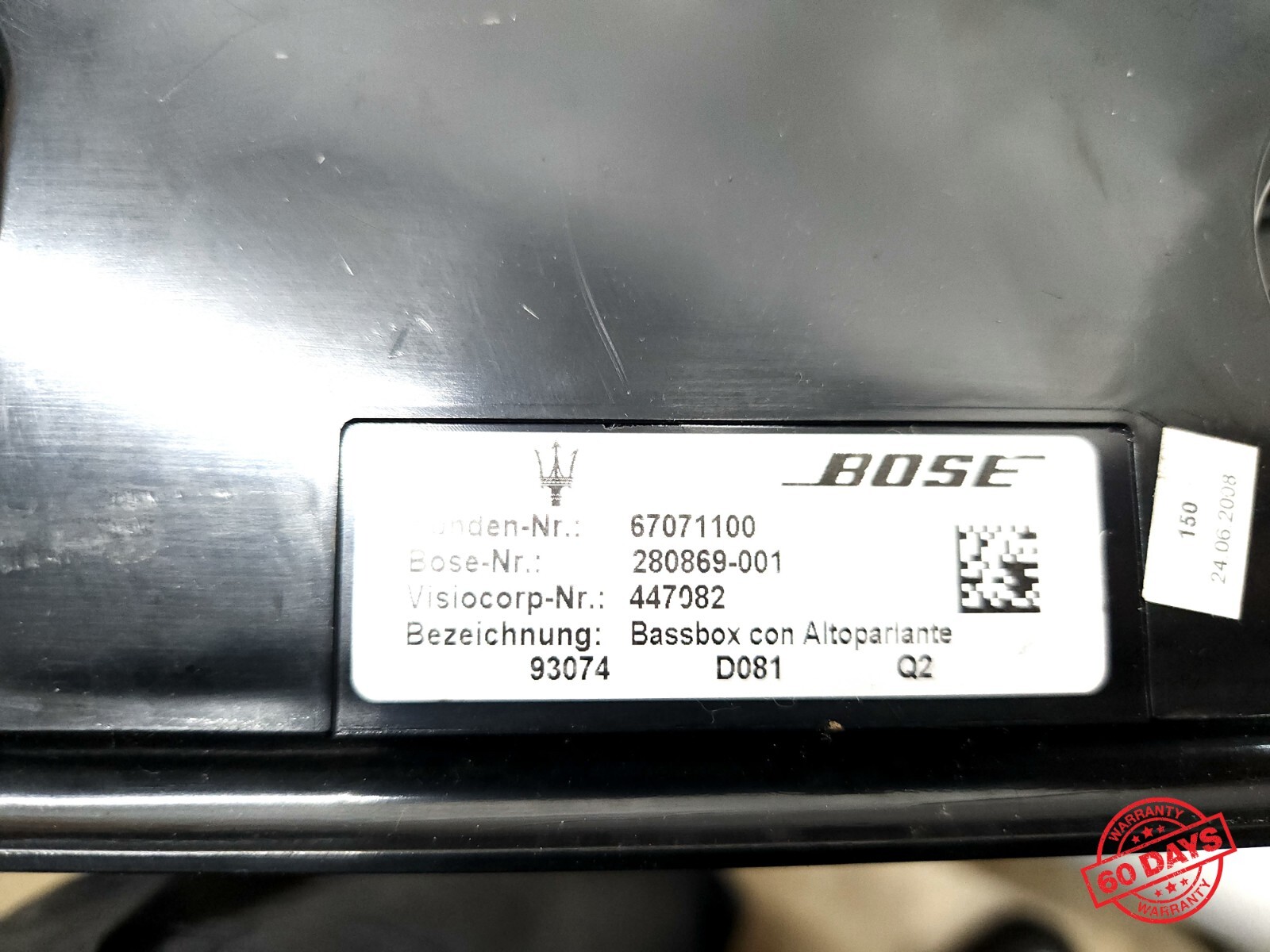 ⭐ 03-19 Maserati Gran Turismo Front Bose Audio Sound Subwoofer Speaker Box Oem