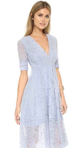 Free People Mountain Laurel Lace Crochet Dress Morning Mist Baby Blue 4 XS S NEW - Picture 3 of 12
