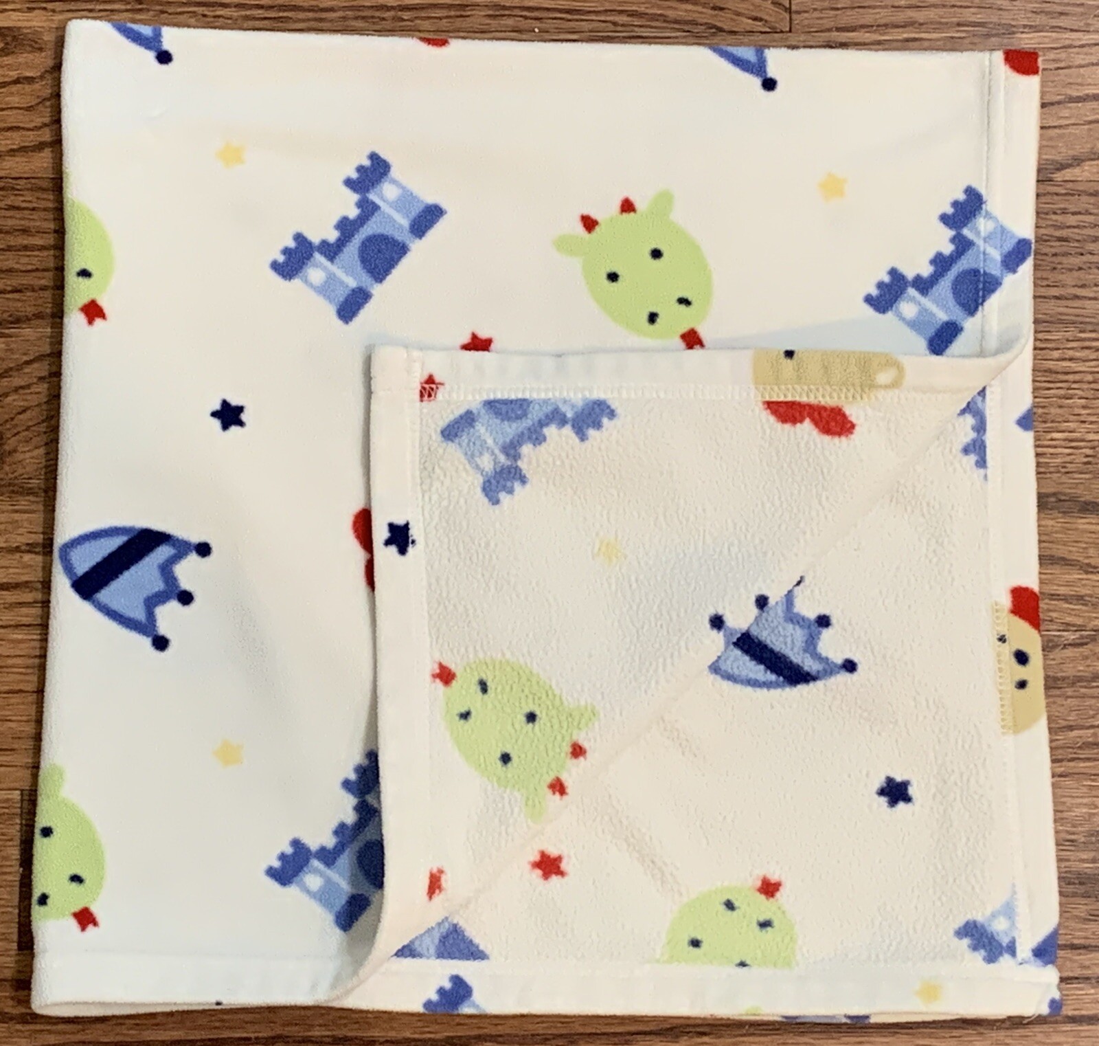 First Moments Layette Baby Boy Fleece Blanket Castle Dragon Prince Bear