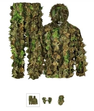 Ghilliemonster Leafy Suit Green Leaf Camo Set w/ Mask & Gloves