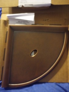 NEW Questech Decor Corner Shower Shelf Lugged New Construction Cool Gray Polish