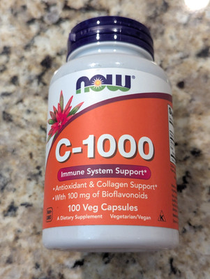 Now Foods C-1000 Immune System Supplement 100 capsules exp: 02/2030