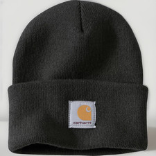 Carhartt Black Solid Knit Cuffed Beanie Hat, ...
