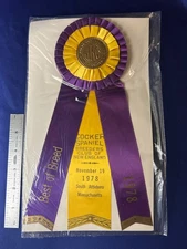 Vintage AKC Dog Show BEST OF BREED 1978 Rosette Cocker Spaniel Club New England