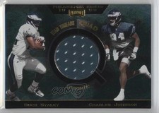 1999 Playoff Absolute SSD Team Threads Quads Duce Staley Charles Johnson 0q3