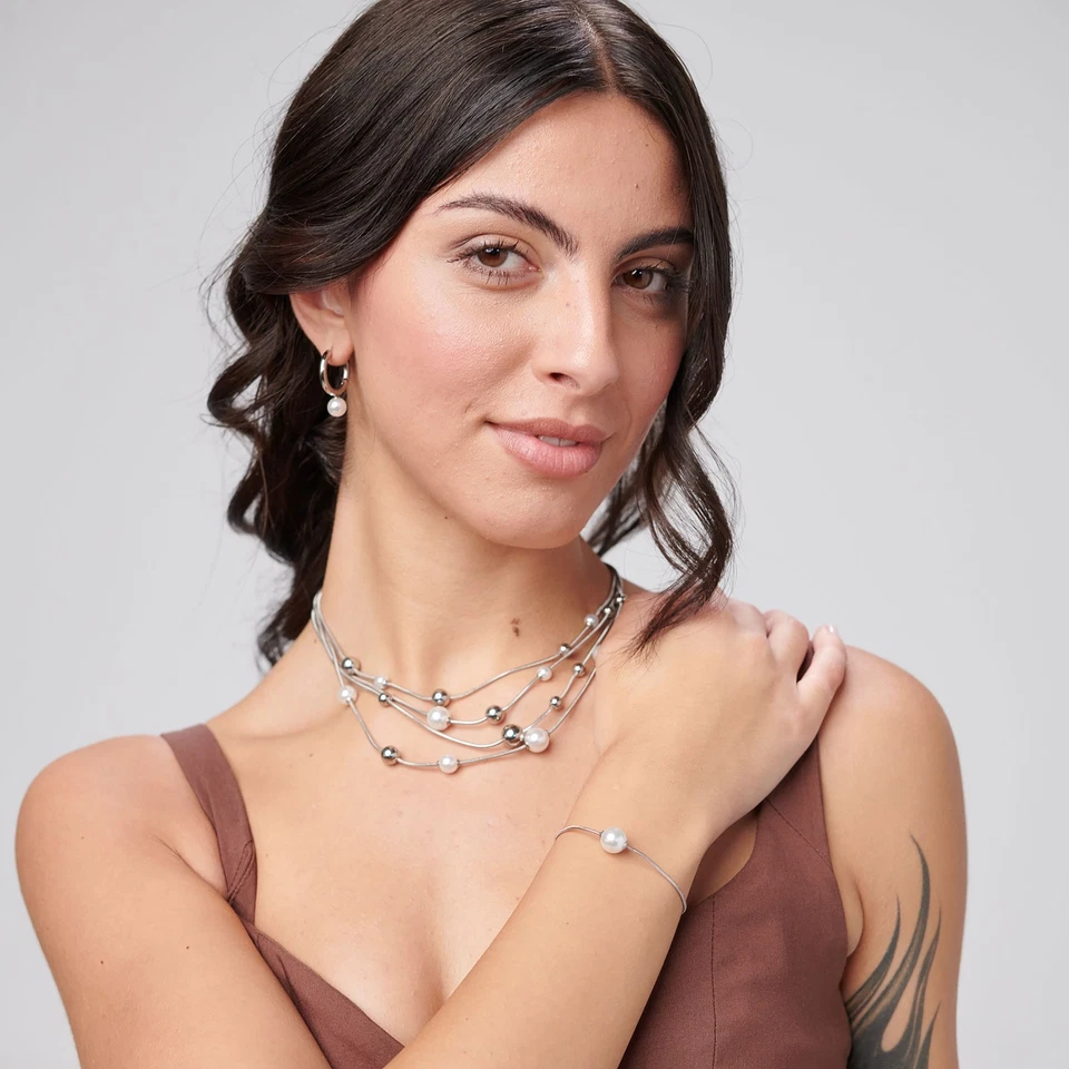 BROSWAY PERFECT COLLANA MULTIFILO IN ACCIAIO DA DONNA CON PERLE BPC50 (4811) - Immagine 4 di 4