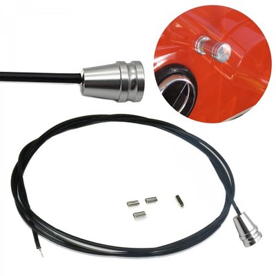 Emergency Car Shaved Door Latch Cable Release Hidden Manual Pull Billet Knob Kit