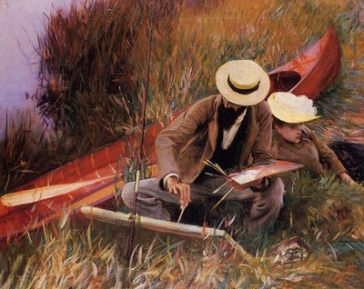 John Sargent Paul Helleu Sketching his Wife 1889 17''x 22'' Archival Art Print
