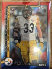 2025 Topps Chrome Football - Jack Sawyer #357 Red White and Blue Refractor (RC)