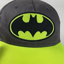 DC Comics Batman Youth OSFM Neon Yellow Gray Baseball Cap Snapback Hat